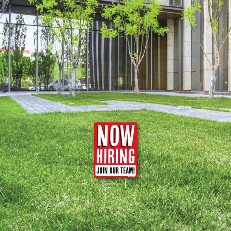 Now Hiring - Outdoor Lawn Sign - Business Yard Sign - 1 Piece