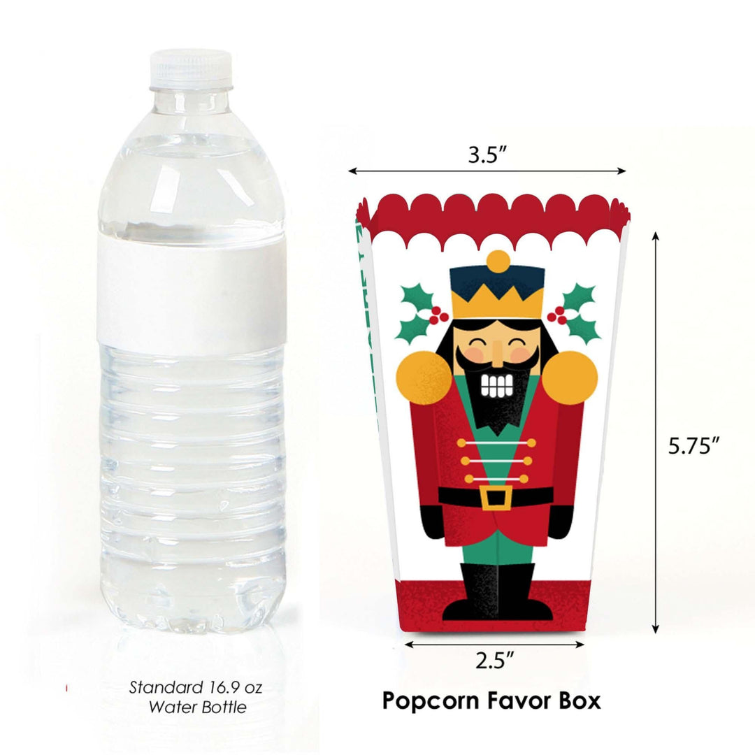 Christmas Nutcracker - Holiday Party Favor Popcorn Treat Boxes - Set of 12
