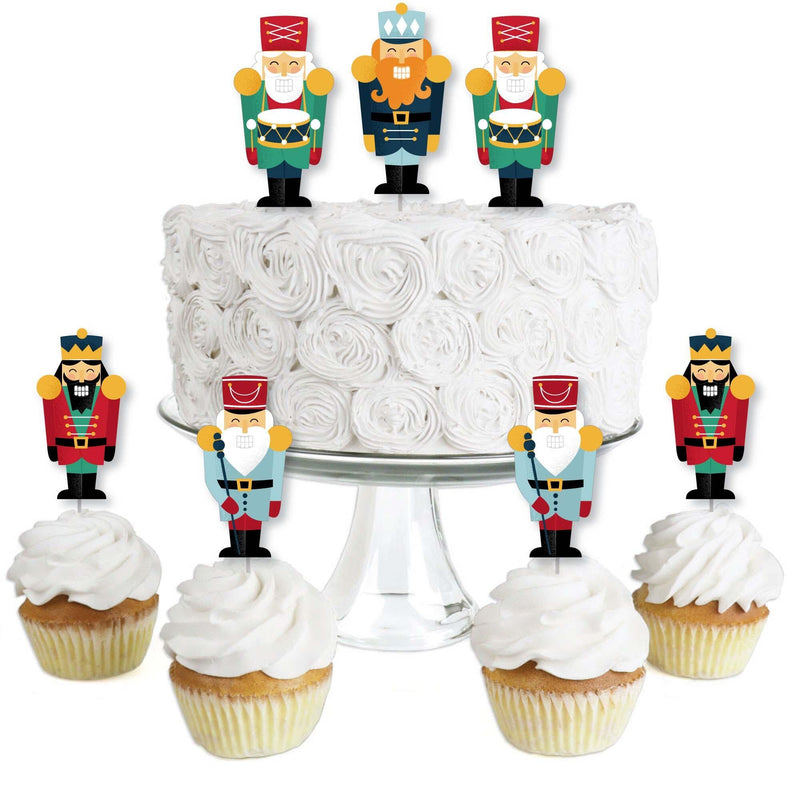 Christmas Nutcracker - Dessert Cupcake Toppers - Holiday Party Clear Treat Picks - Set of 24