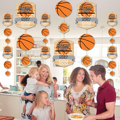 Nothin' But Net - Basketball - Baby Shower or Birthday Party DIY Dangler Backdrop - Hanging Vertical Decorations - 30 Pieces