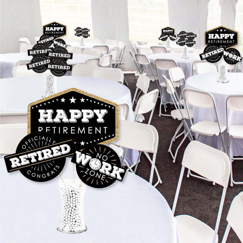 Happy Retirement - Retirement Party Centerpiece Sticks - Showstopper Table Toppers - 35 Pieces
