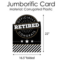 Happy Retirement - Congratulations Giant Greeting Card - Big Shaped Jumborific Card - 16.5 x 22 inches