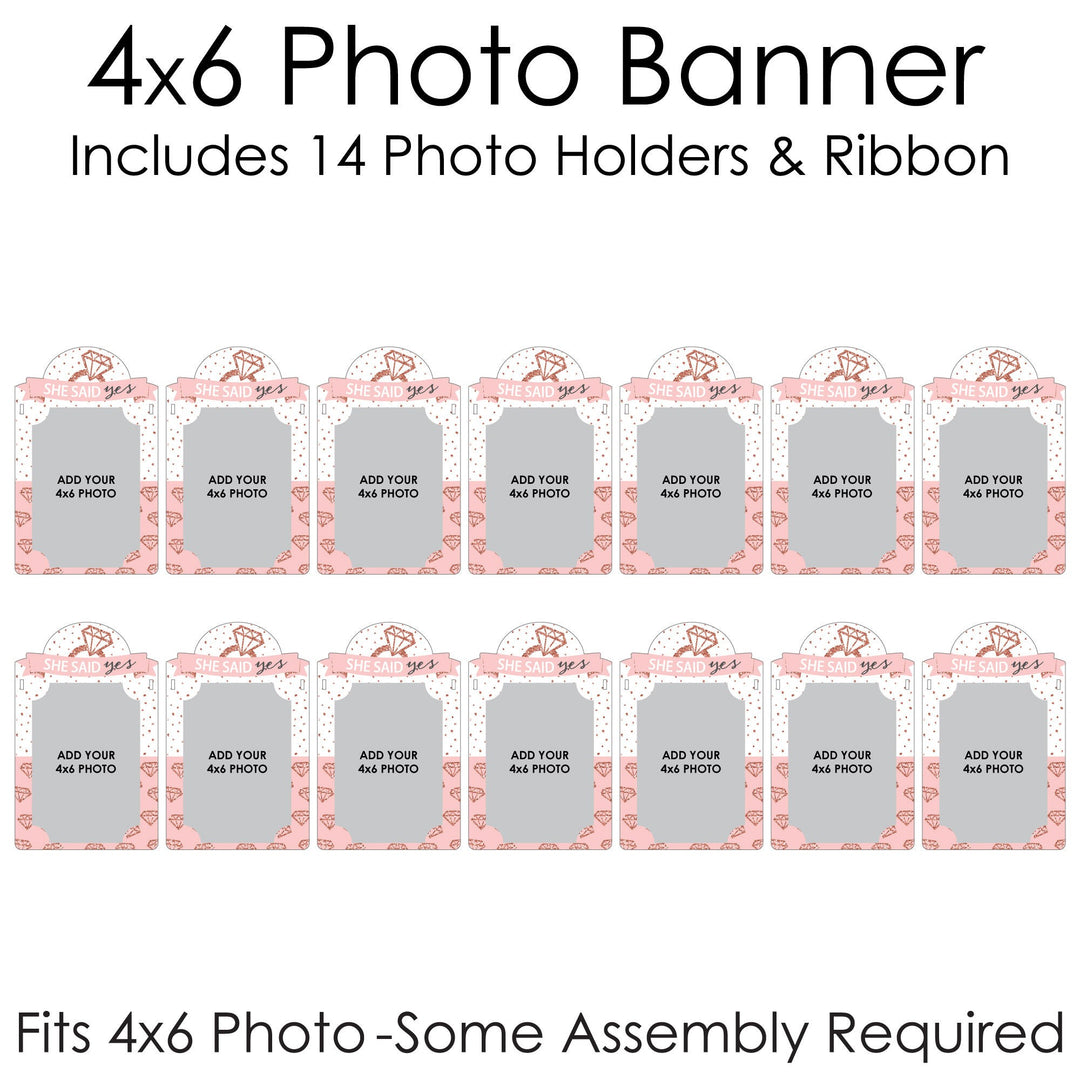 Bride Squad - DIY Rose Gold Bridal Shower or Bachelorette Party Decor - Picture Display - Photo Banner