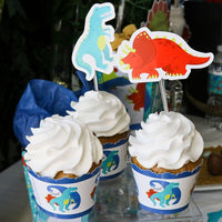 Roar Dinosaur - DIY Shaped Dino Mite T-Rex Baby Shower or Birthday Party Cut-Outs - 24 ct