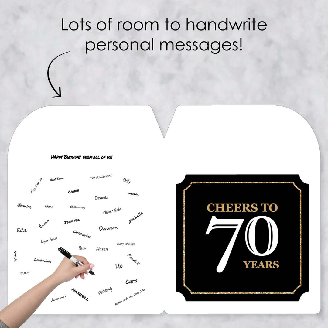Adult 70th Birthday - Gold - Happy Birthday Giant Greeting Card - Big Shaped Jumborific Card - 16.5 x 22 inches