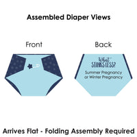 Baby Boy - Blue Baby Shower Conversation Starter - 2-in-1 Dirty Diaper Game - Set of 24