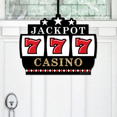 Las Vegas - Hanging Porch Casino Party Outdoor Decorations - Front Door Decor - 1 Piece Sign