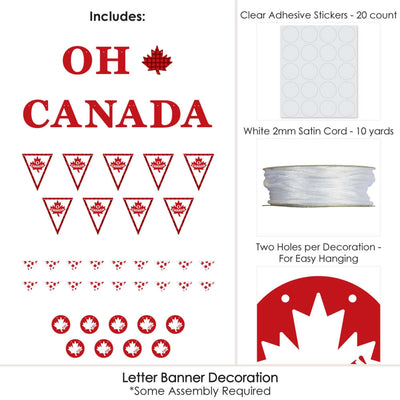 Canada Day - Canadian Party Letter Banner Decoration - 36 Banner Cutouts and Oh Canada Banner Letters