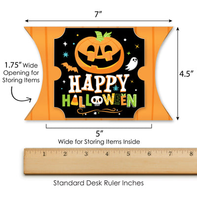 Jack-O'-Lantern Halloween - Favor Gift Boxes - Kids Halloween Party Large Pillow Boxes - Set of 12