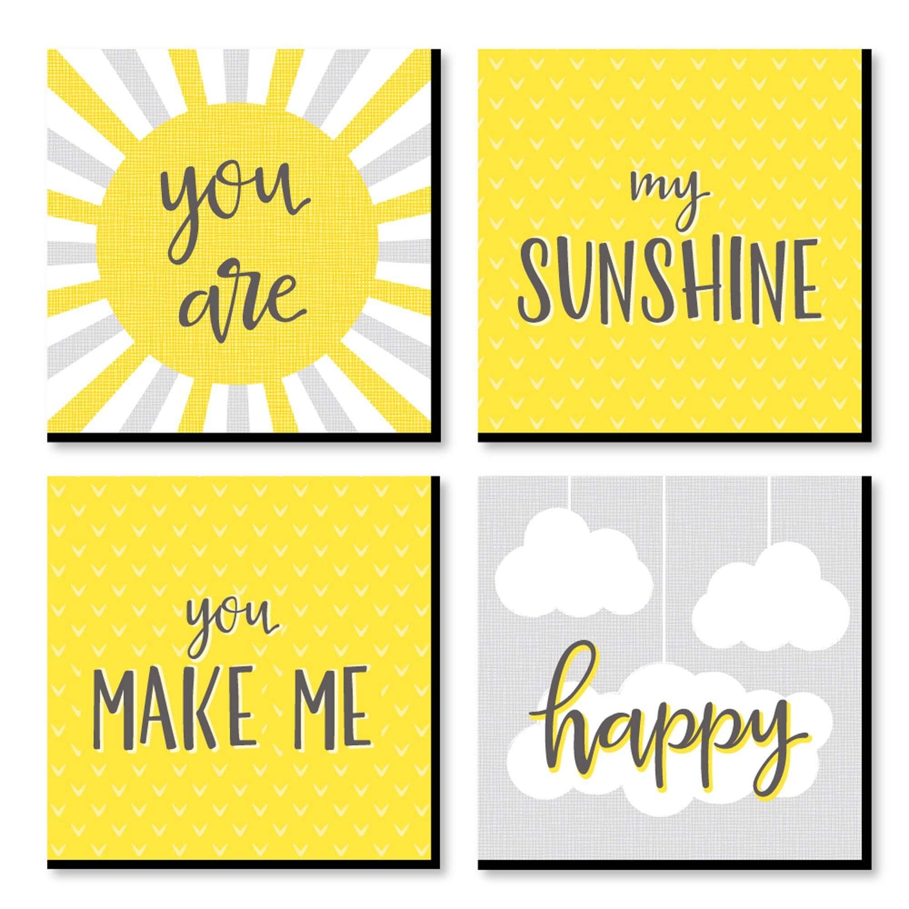 Big Dot of Happiness Hello Little One - Yellow and Gray - Baby Girl or Boy Nursery Wall Art and Kids Room Decorations - Gift