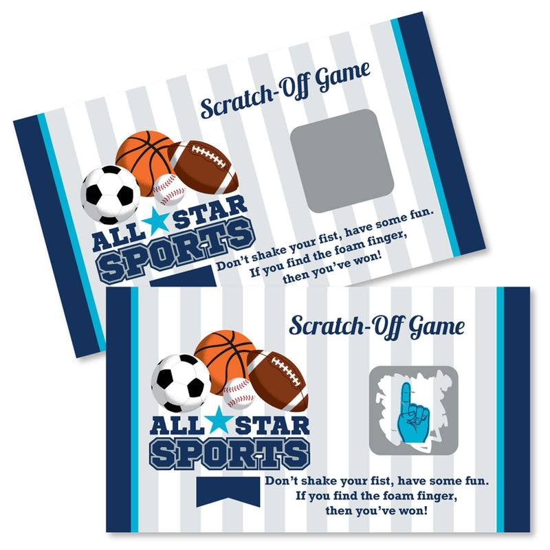 Go, Fight, Win - Sports - Baby Shower or Birthday Party Scratch Off Cards - 22 Cards