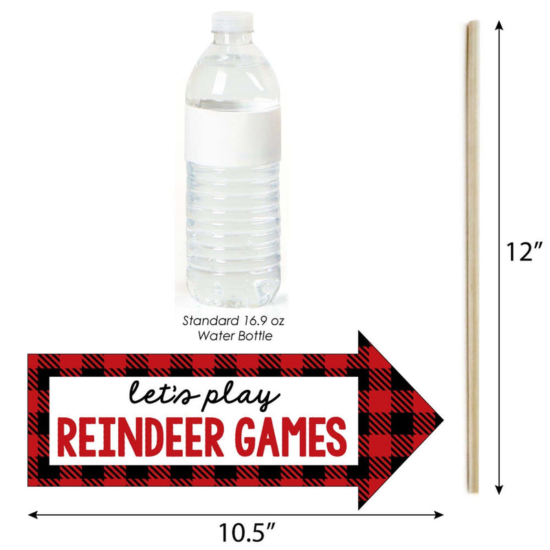 Funny Prancing Plaid - 10 Piece Christmas & Holiday Buffalo Plaid Party Photo Booth Props Kit