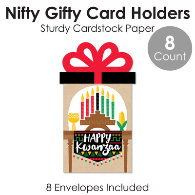 Happy Kwanzaa - African Heritage Holiday Party Money and Gift Card Sleeves - Nifty Gifty Card Holders - Set of 8