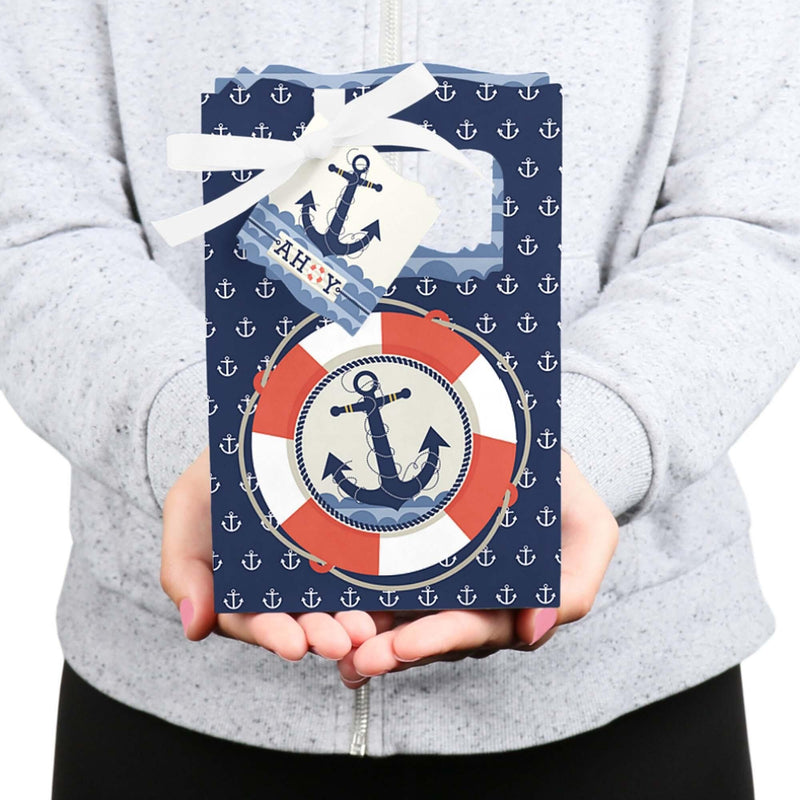Ahoy - Nautical - Baby Shower or Birthday Party Favor Boxes - Set of 12