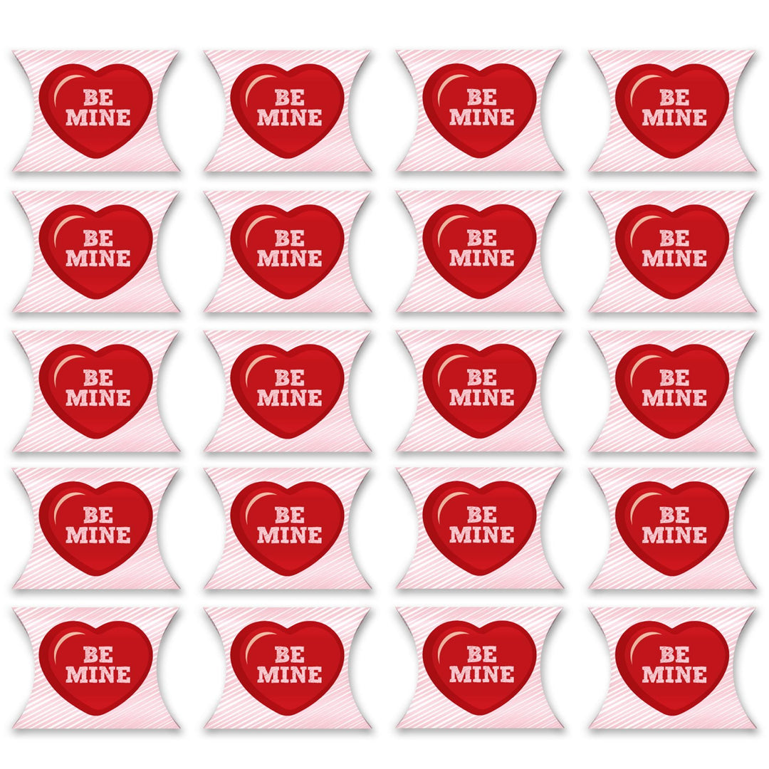 Conversation Hearts - Favor Gift Boxes - Valentine's Day Party Petite Pillow Boxes - Set of 20