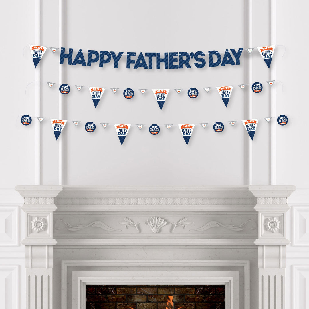 Happy Father's Day - We Love Dad Party Letter Banner Decoration - 36 Banner Cutouts and Happy Father's Day Banner Letters