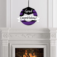 Purple Grad - Best is Yet to Come - Outdoor Purple Graduation Party Decor - Front Door Wreath