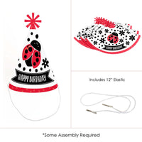 Happy Little Ladybug - Cone Happy Birthday Party Hats for Kids and Adults - Set of 8 (Standard Size)