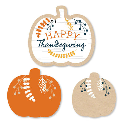 Happy Thanksgiving - DIY Shaped Fall Harvest Party Cut-Outs - 24 ct