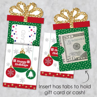 Ornaments - Holiday and Christmas Party Money and Gift Card Sleeves - Nifty Gifty Card Holders - Set of 8