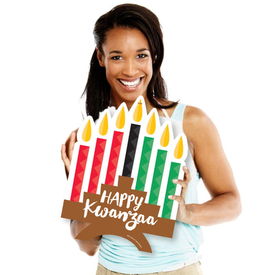 Happy Kwanzaa - Porch African Heritage Holiday Party Outdoor Decorations - Front Door Decor - 1 Piece Sign