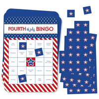 4th of July - Bar Bingo Cards and Markers - Independence Day Bingo Game - Set of 18