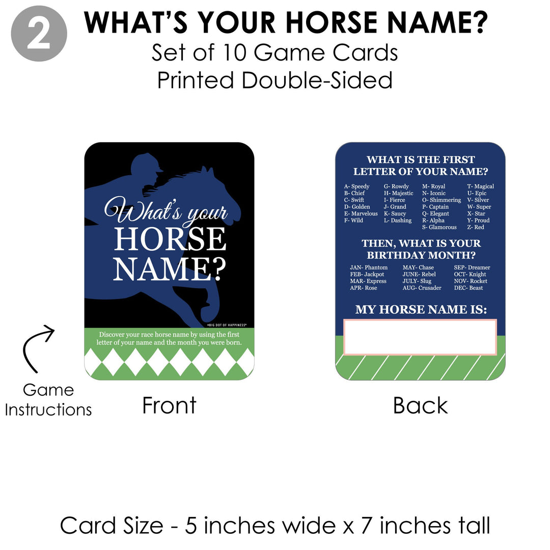Kentucky Horse Derby - 4 Horse Race Party Games - 10 Cards Each - Gamerific