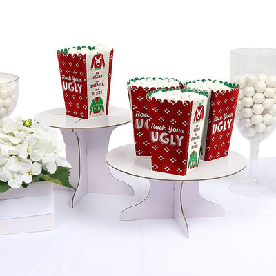 Ugly Sweater - Holiday and Christmas Party Favor Popcorn Treat Boxes - Set of 12