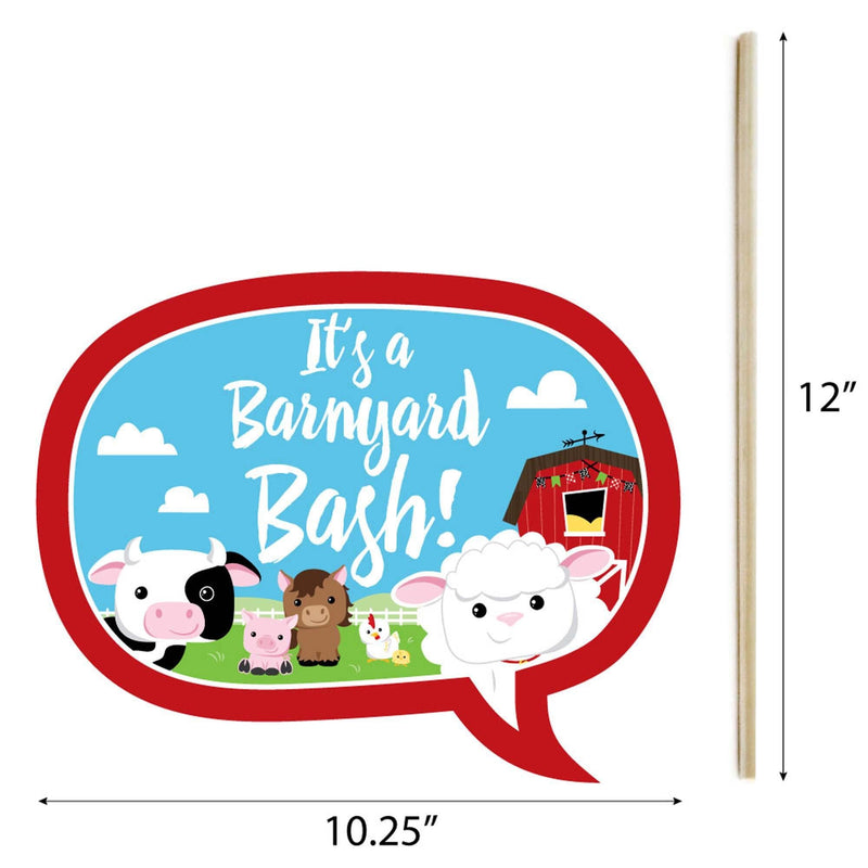 Farm Animals - Baby Shower or Birthday Photo Booth Props Kit - 20 Count