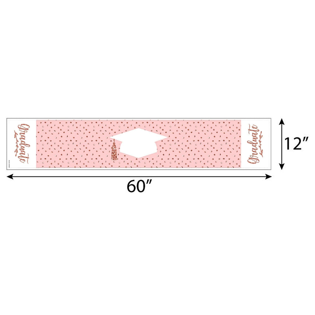 Rose Gold Grad - Petite Graduation Party Paper Table Runner - 12" x 60"