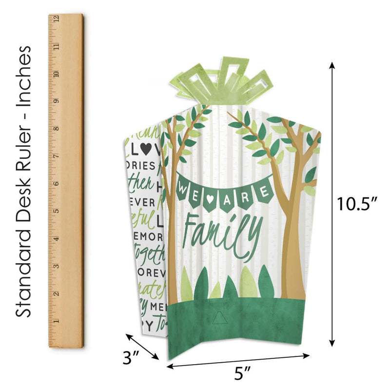 Family Tree Reunion - Table Decorations - Family Gathering Party Fold and Flare Centerpieces - 10 Count