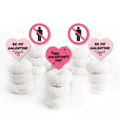 Be My Galentine - Dessert Cupcake Toppers - Galentine's & Valentine's Day Party Clear Treat Picks - Set of 24