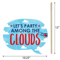 Funny Taking Flight - Airplane - 10 Piece Vintage Plane Baby Shower or Birthday Party Photo Booth Props Kit