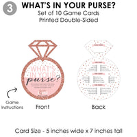 Bride Squad - 4 Rose Gold Bridal Shower or Bachelorette Party Games - 10 Cards Each - Who Knows The Bride Best, Bride or Groom Quiz, What's in Your Purse and Love - Gamerific Bundle