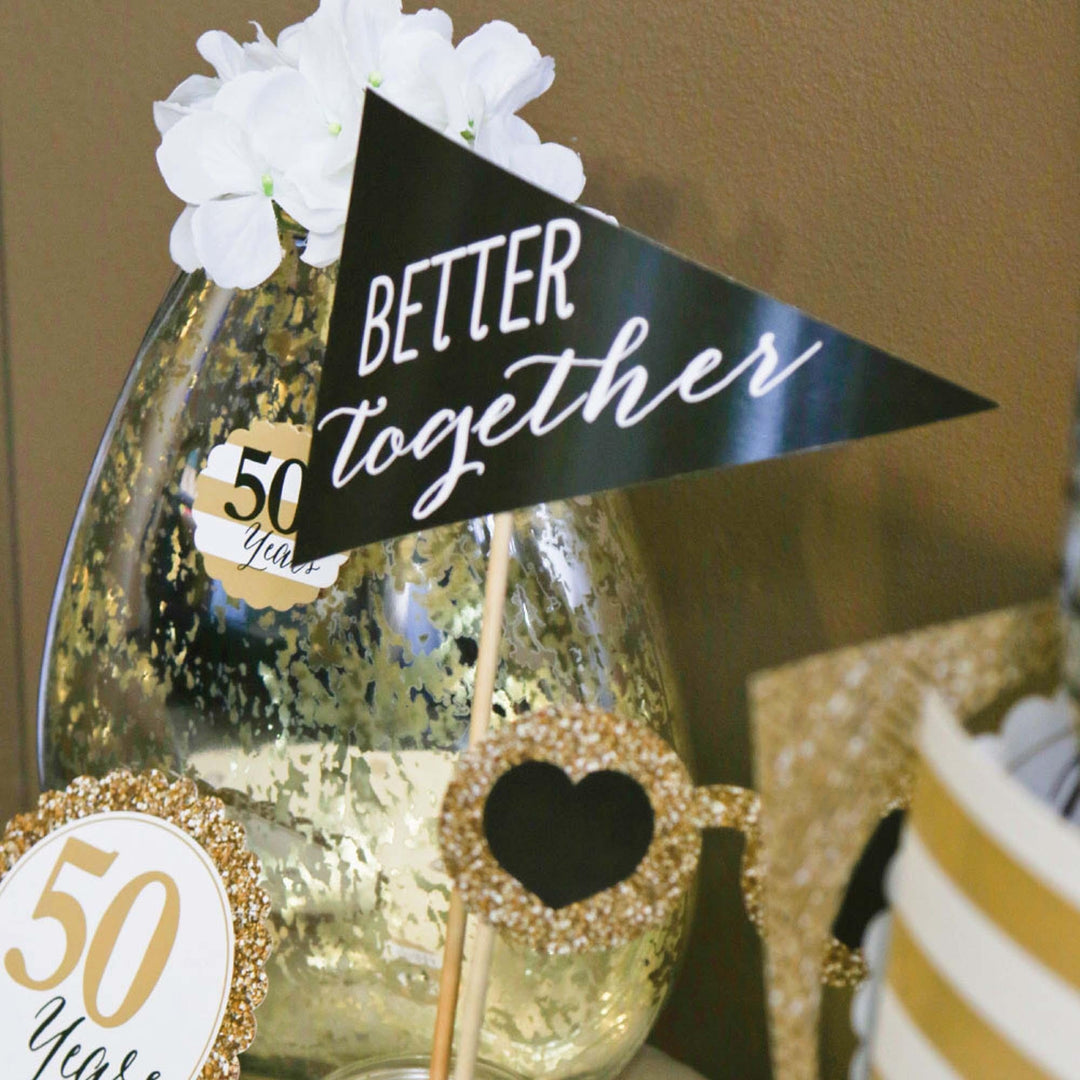 We Still Do - 50th Wedding Anniversary - Anniversary Party Photo Booth Props Kit - 20 Count