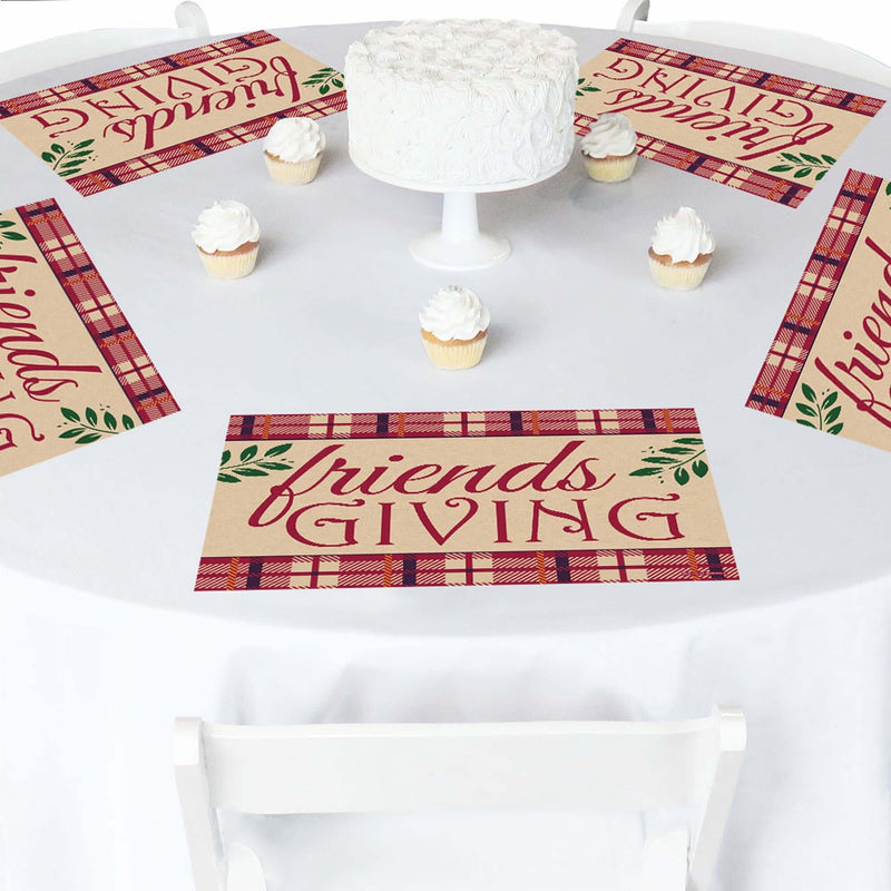 Friends Thanksgiving Feast - Party Table Decorations - Friendsgiving Party Placemats - Set of 16