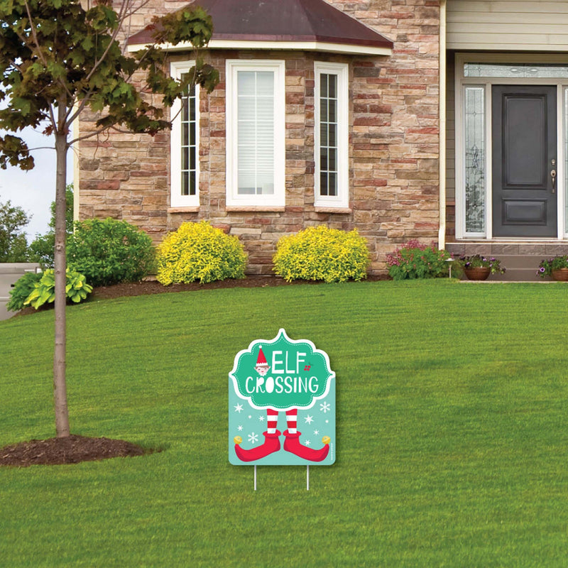Elf Squad - Outdoor Lawn Sign - Kids Elf Christmas and Birthday Party Yard Sign - 1 Piece