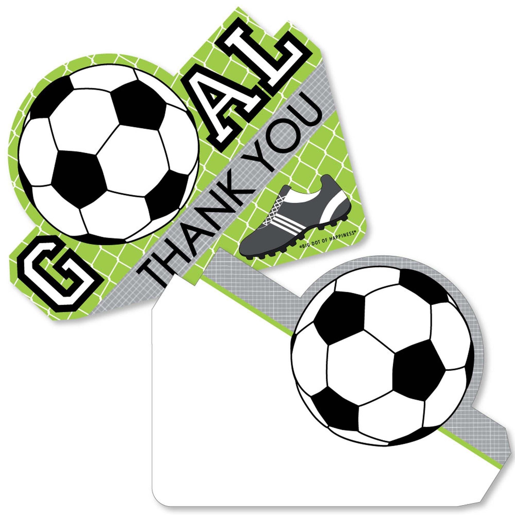 GOAAAL! - Soccer - Shaped Thank You Cards - Baby Shower or Birthday Party Thank You Note Cards with Envelopes - Set of 12 | BigDotOfHappiness.com – Big Dot of Happiness LLC goaaal-soccer-shaped-thank-you-cards-baby-shower-or-birthday-party-thank-you-note-cards-with-envelopes-set-of-12-bigdotofhappiness-com-big-dot-of-happiness-llc