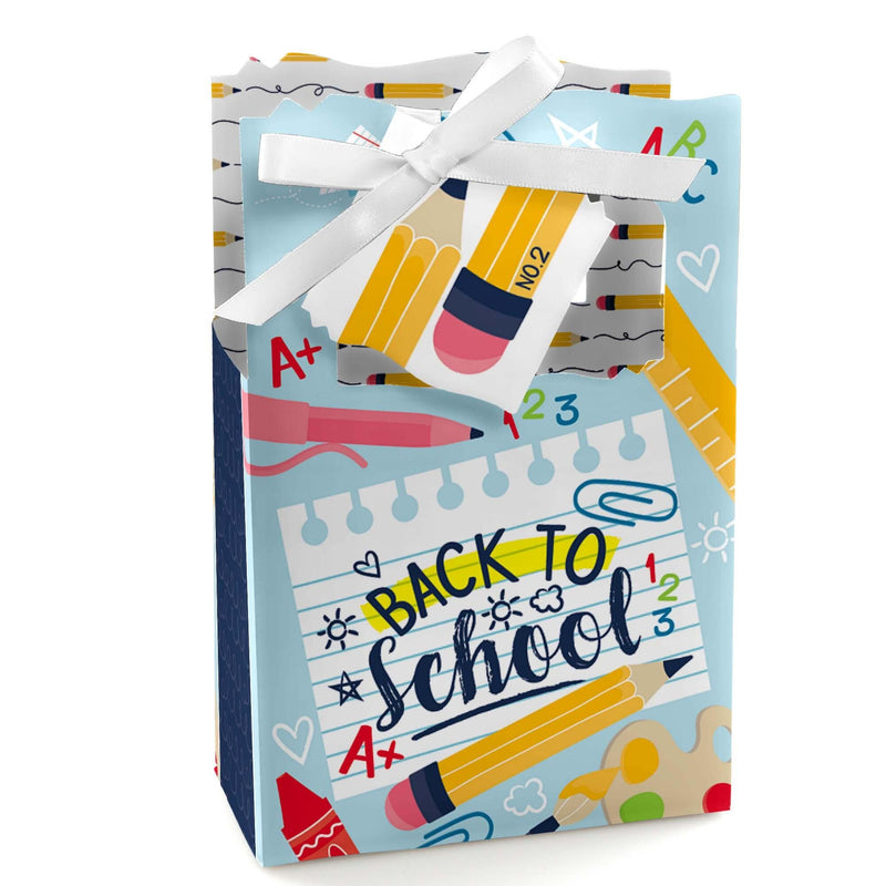 Back to School - First Day of School Classroom Decorations and Favor Boxes - Set of 12