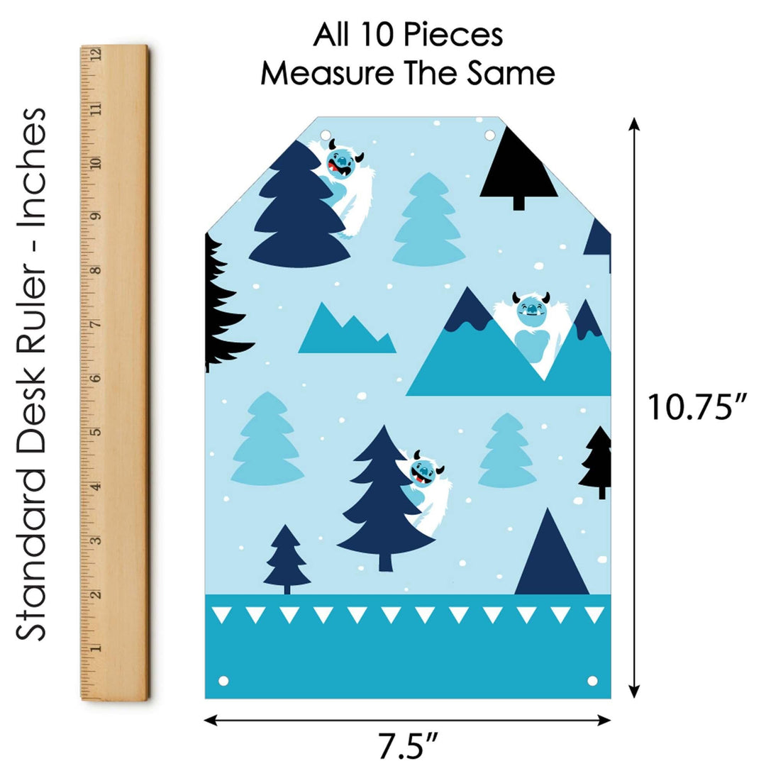 Yeti to Party - Hanging Vertical Paper Door Banners - Abominable Snowman Party or Birthday Party Wall Decoration Kit - Indoor Door Decor