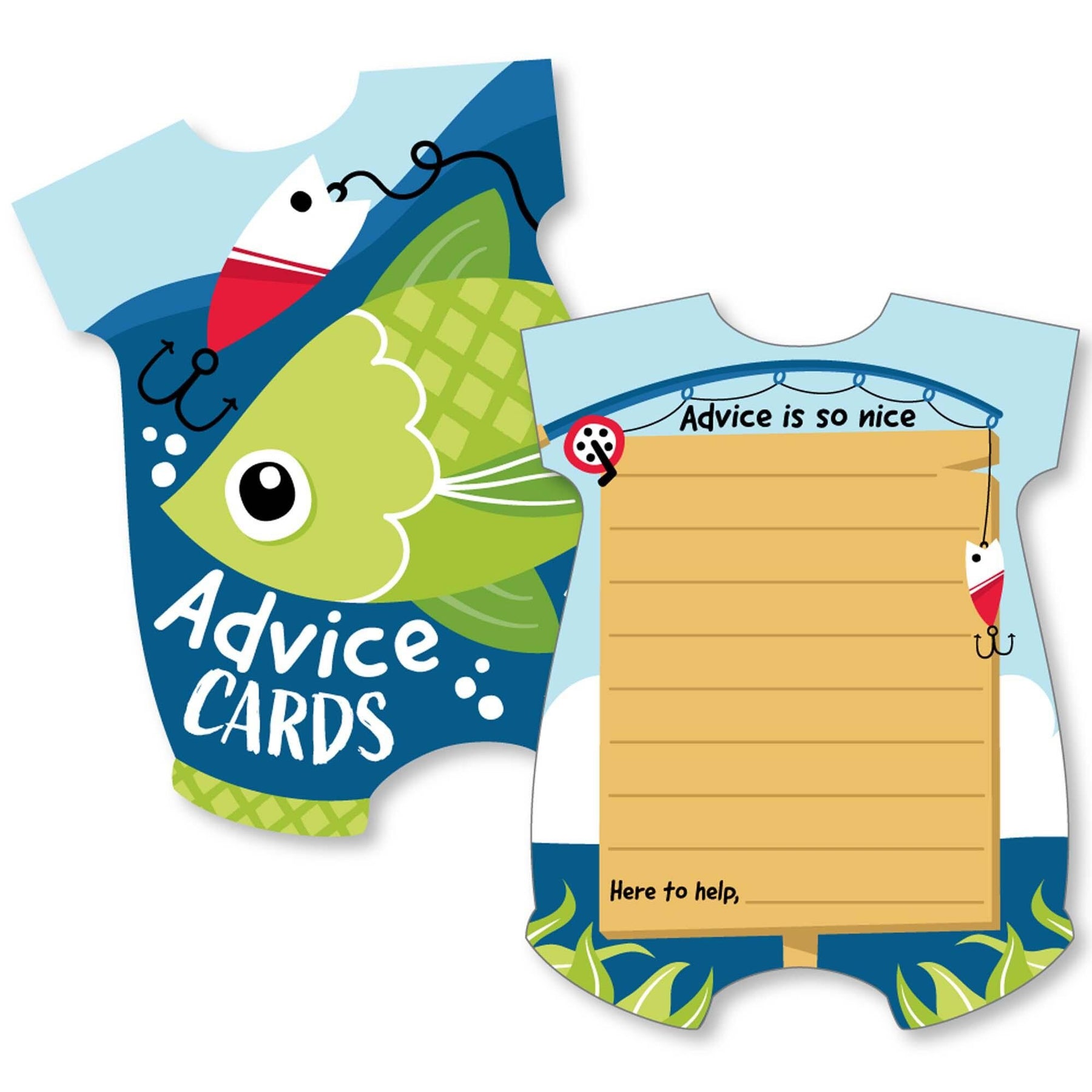 Let's Go Fishing - Baby Bodysuit Wish Card Fish Themed Baby Shower