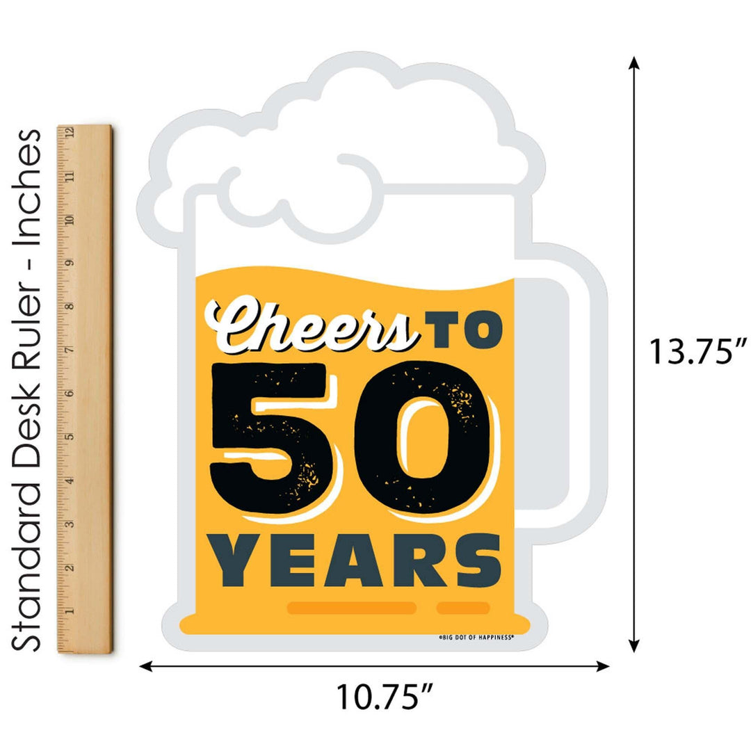 Cheers and Beers to 50 Years - Outdoor Lawn Sign - 50th Birthday Party Yard Sign - 1 Piece