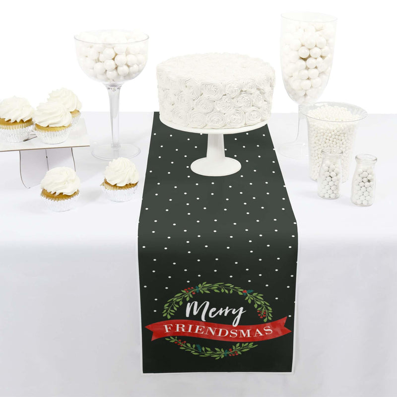 Rustic Merry Friendsmas - Petite Friends Christmas Party Paper Table Runner - 12" x 60"