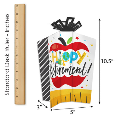 Teacher Retirement - Table Decorations - Happy Retirement Party Fold and Flare Centerpieces - 10 Count