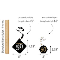 Adult 50th Birthday - Gold - Birthday Party Hanging Decor - Party Decoration Swirls - Set of 40