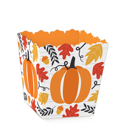 Fall Pumpkin - Party Mini Favor Boxes - Halloween or Thanksgiving Party Treat Candy Boxes - Set of 12