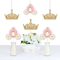 Little Princess Crown - Decorations DIY Pink and Gold Princess Baby Shower or Birthday Party Essentials - Set of 20