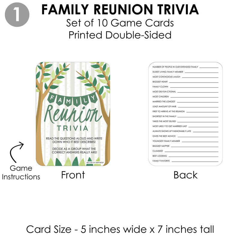Family Tree Reunion - 4 Family Gathering Party Games - 10 Cards Each - Gamerific Bundle