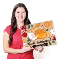 Rosh Hashanah - Paper Jewish New Year Coloring Sheets - Activity Placemats - Set of 16