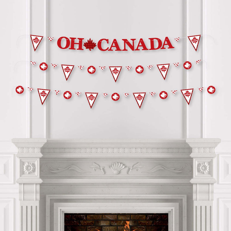Canada Day - Canadian Party Letter Banner Decoration - 36 Banner Cutouts and Oh Canada Banner Letters